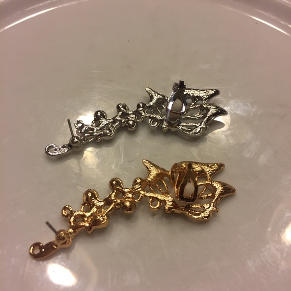 🦋 Lovely metallic rhinestones Butterfly left ear cuff jacket in gold of silver - Picture 3 of 6